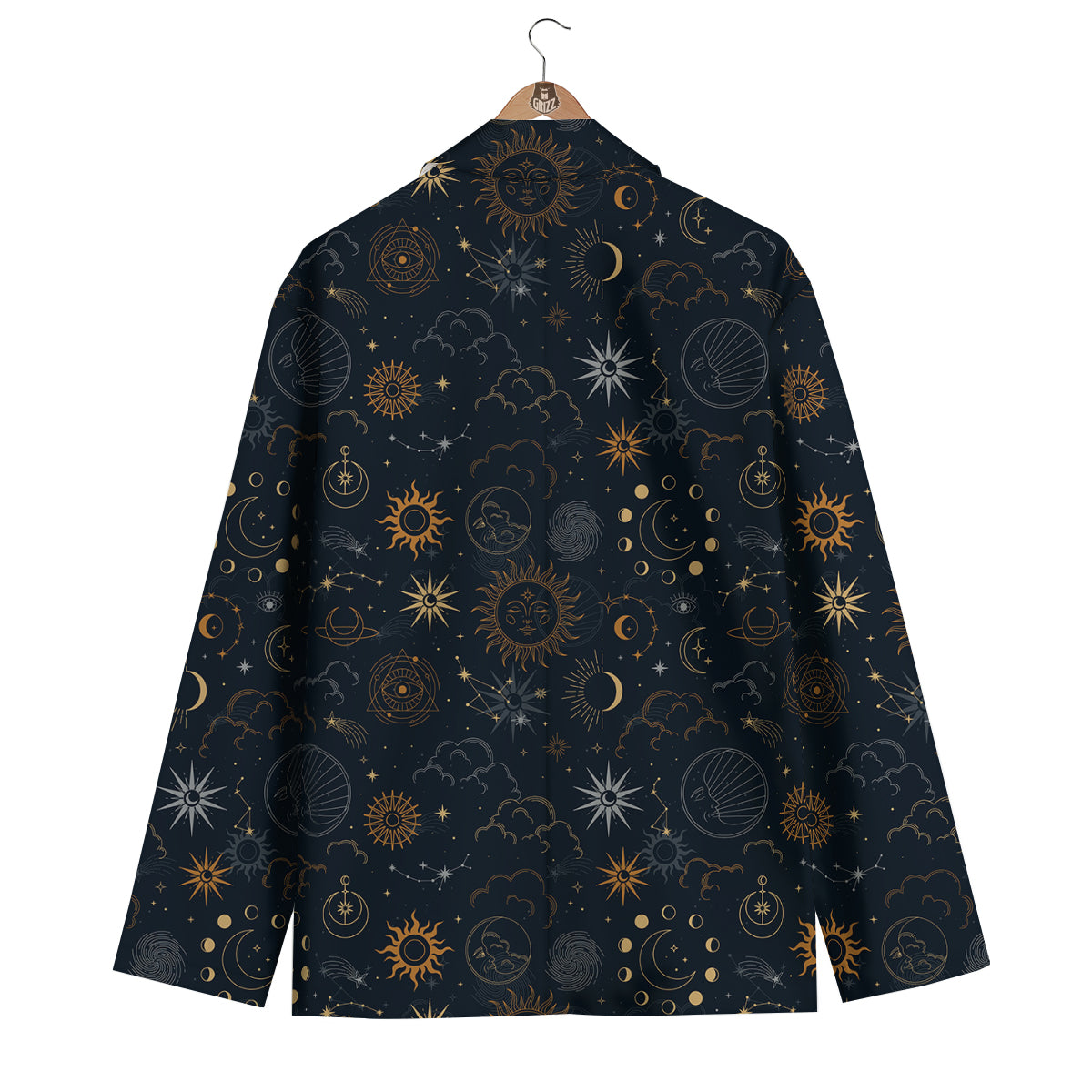 Celestial Vintage Print Pattern Men's Blazer-grizzshop