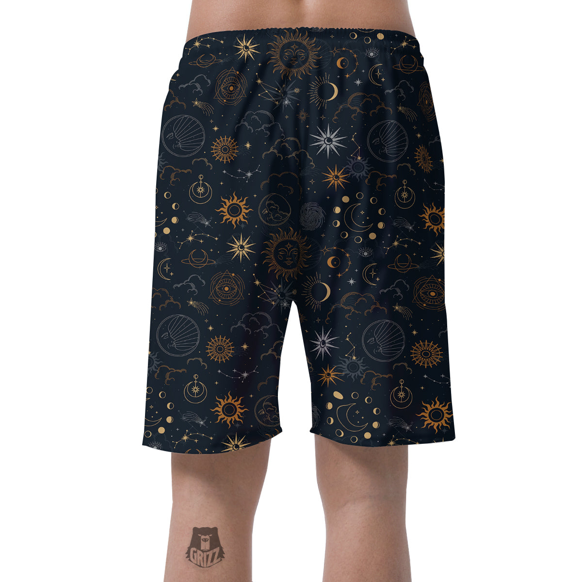 Celestial Vintage Print Pattern Men's Shorts-grizzshop