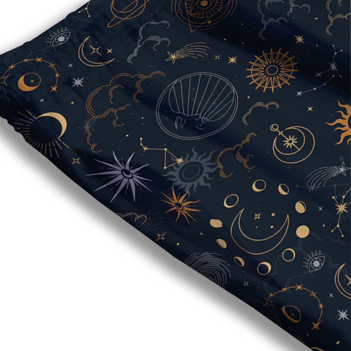 Celestial Vintage Print Pattern Mesh Shorts