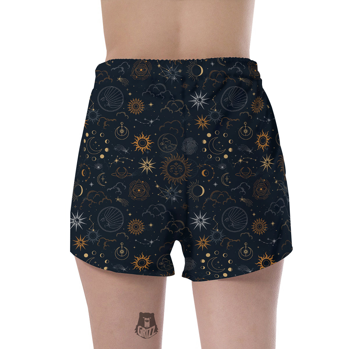 Celestial Vintage Print Pattern Women's Shorts-grizzshop