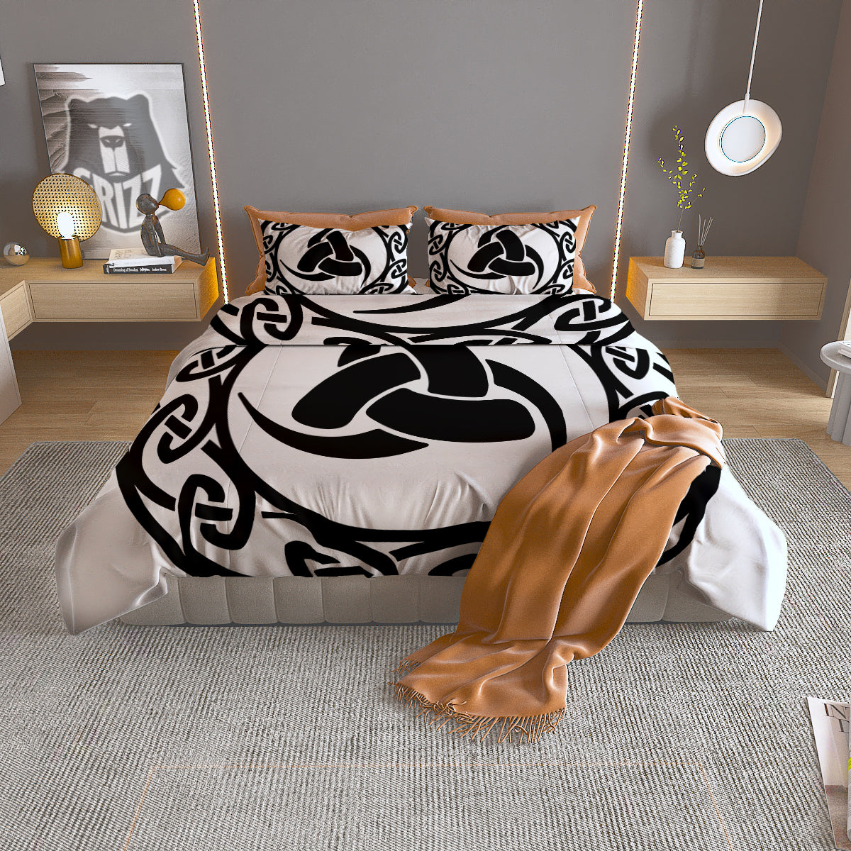 Celtic Endless Knot Symbols Print Duvet Cover Bedding Set