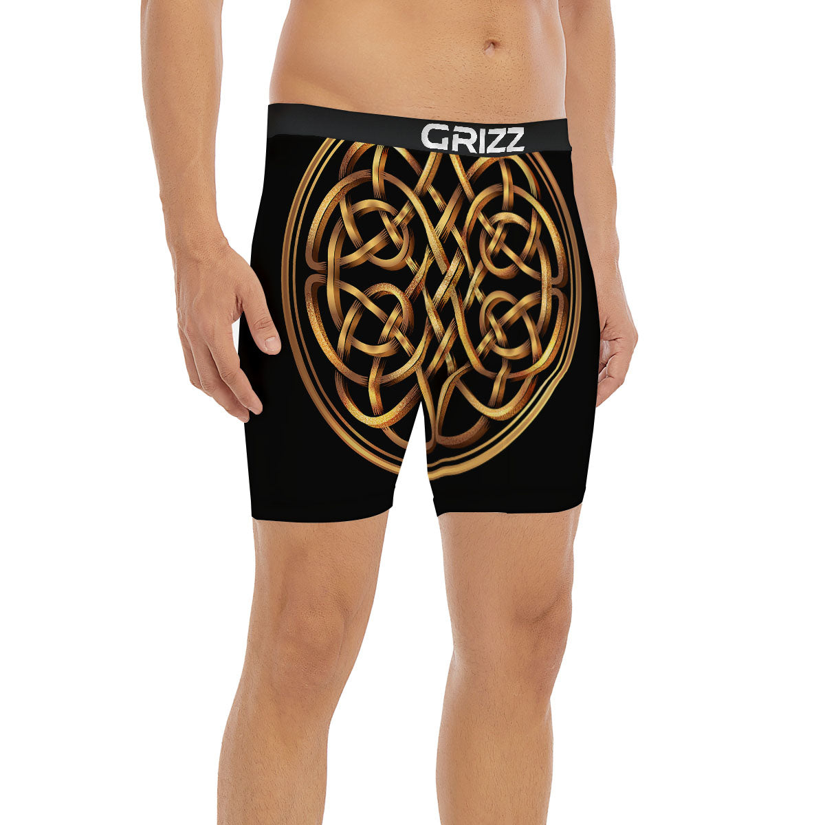 Celtic Knot Golden Print Boxer Briefs-grizzshop