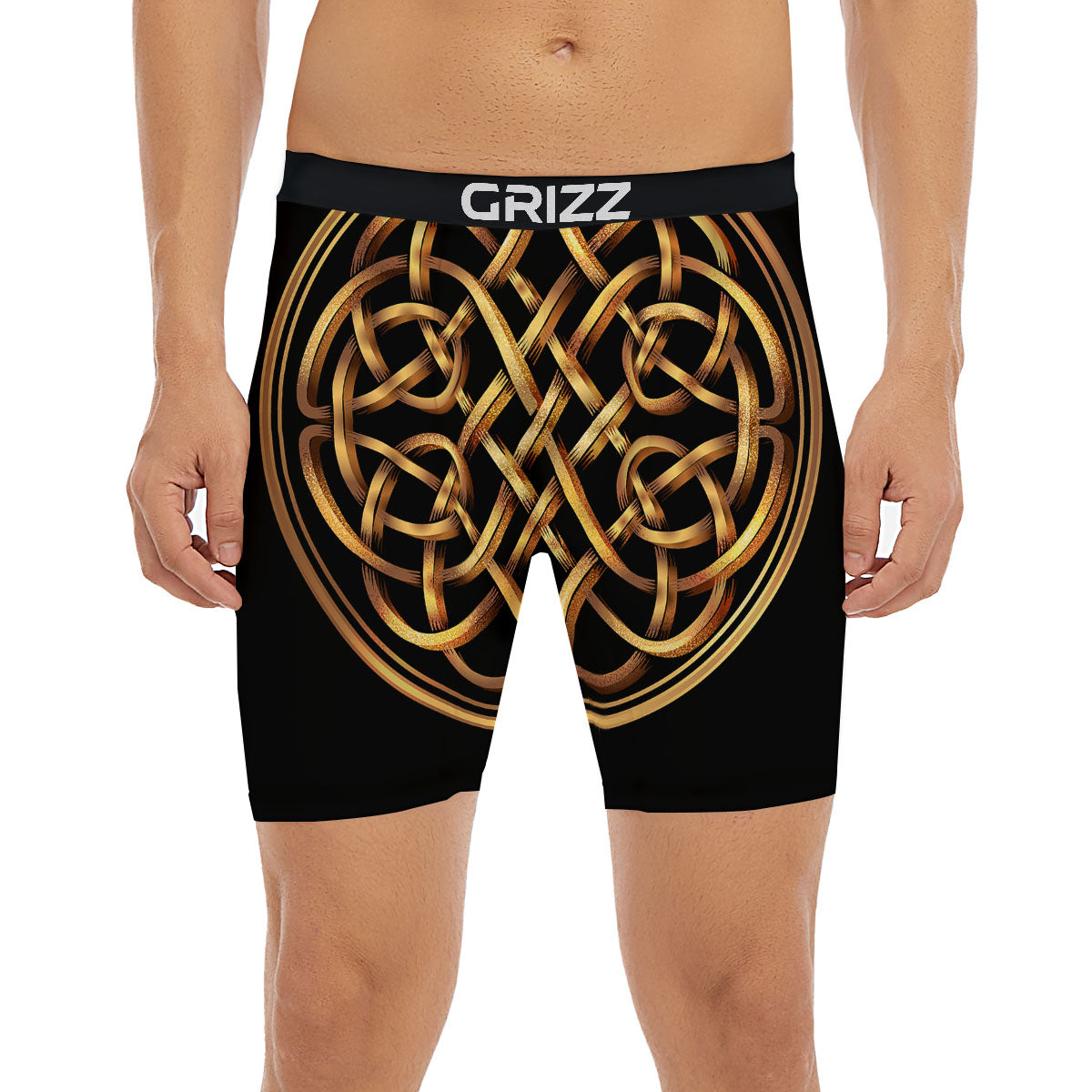 Celtic Knot Golden Print Boxer Briefs-grizzshop