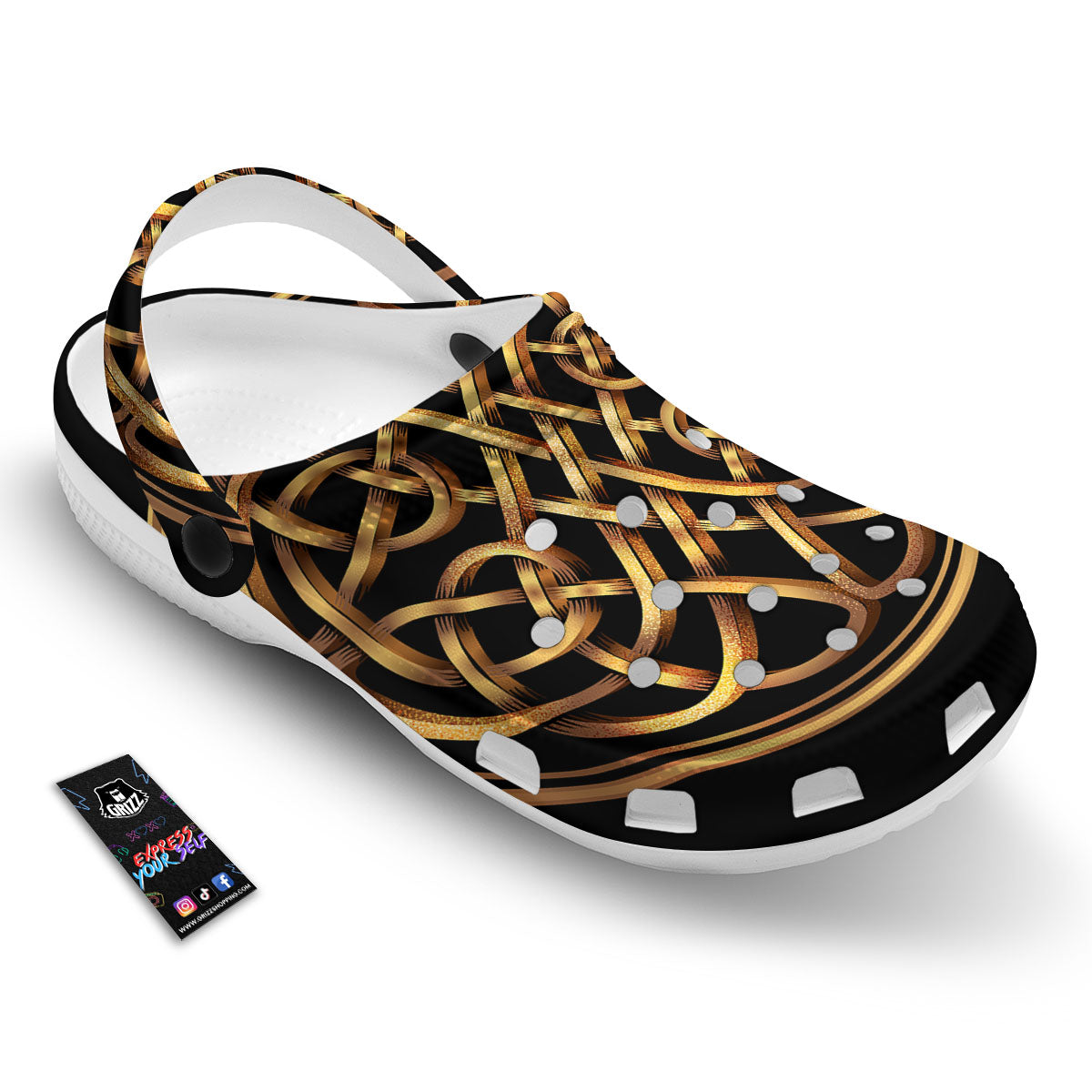 Celtic Knot Golden Print Clog-grizzshop