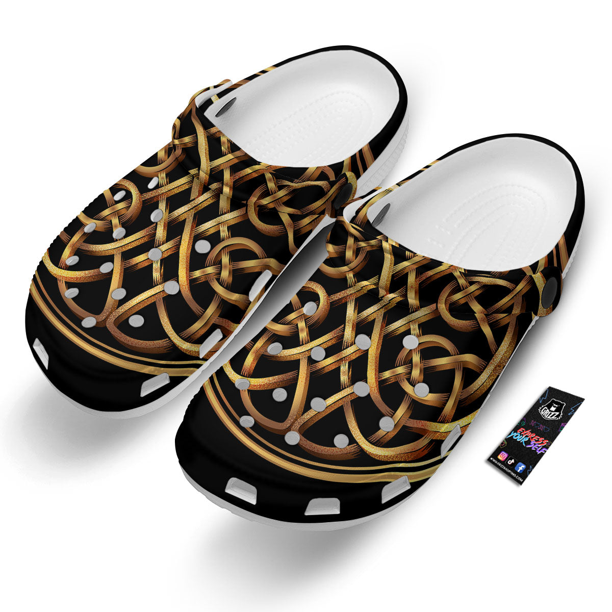 Celtic Knot Golden Print Clog-grizzshop