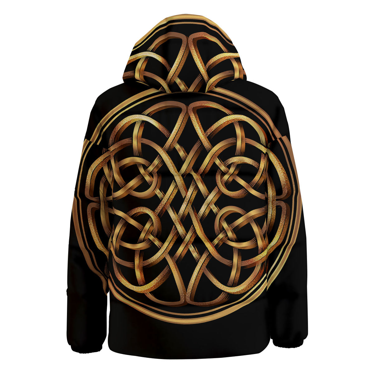 Celtic Knot Golden Print Down Jacket-grizzshop