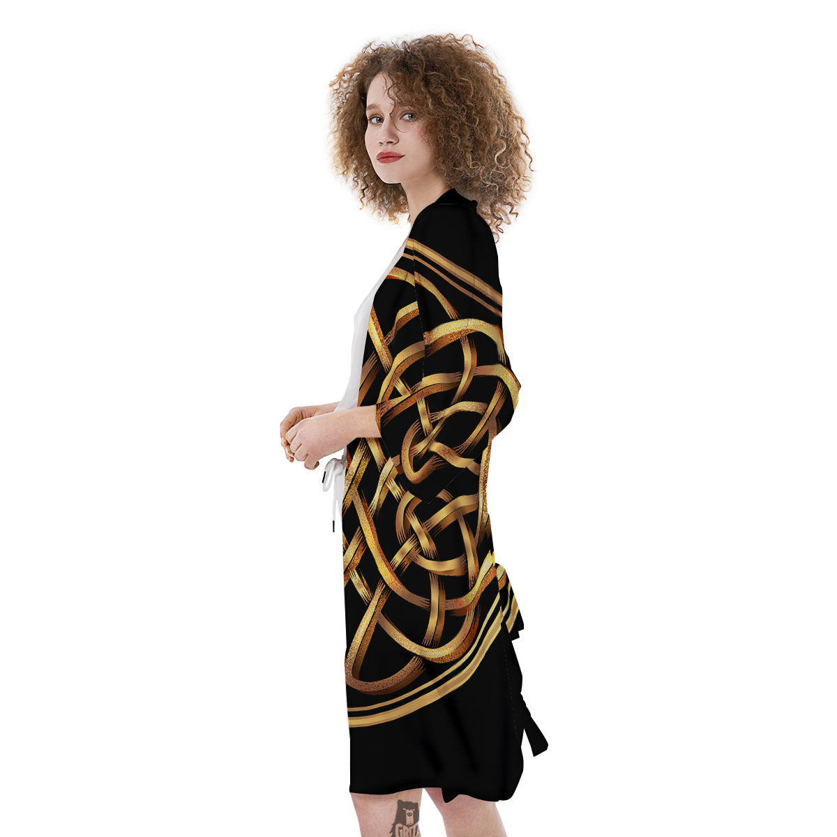 Celtic Knot Golden Print Kimono-grizzshop