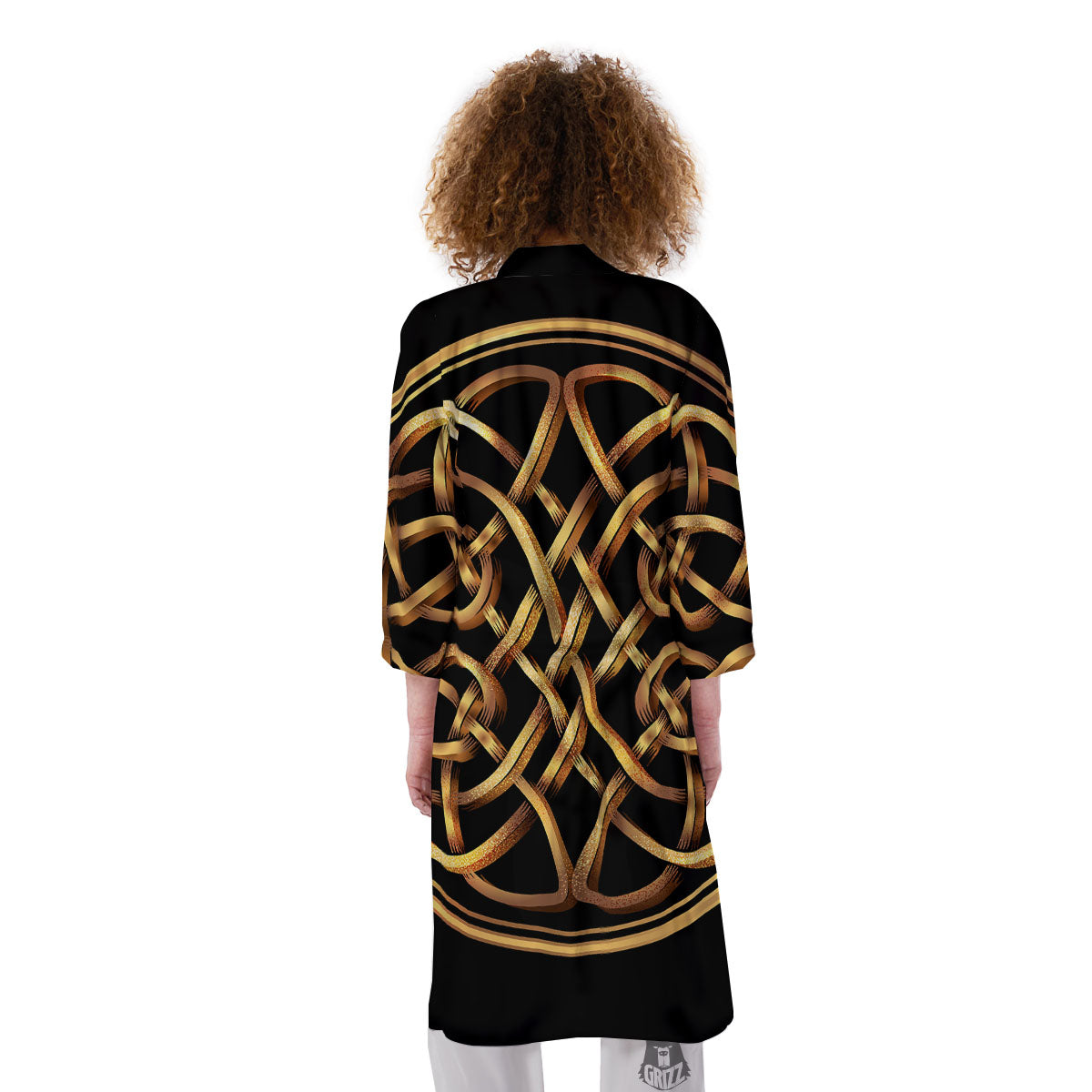 Celtic Knot Golden Print Kimono-grizzshop