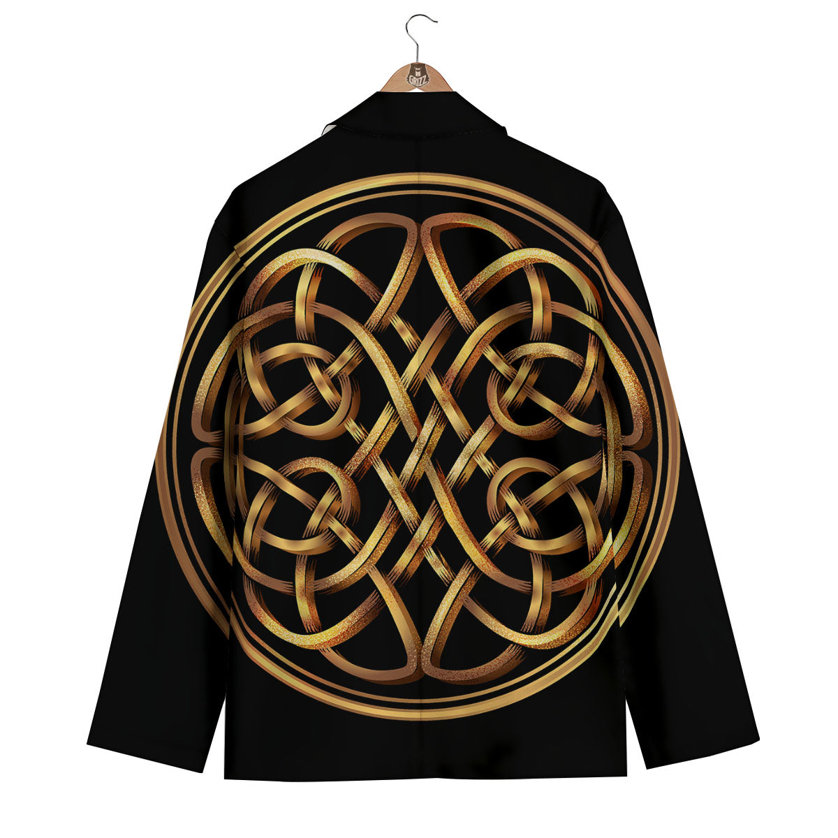 Celtic Knot Golden Print Men's Blazer-grizzshop