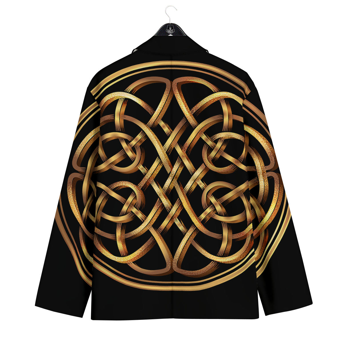 Celtic Knot Golden Print Men's Sport Coat-grizzshop