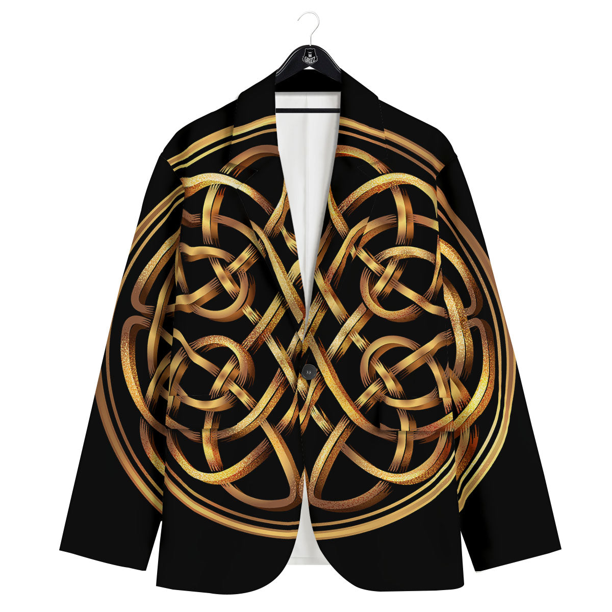 Celtic Knot Golden Print Men's Sport Coat-grizzshop