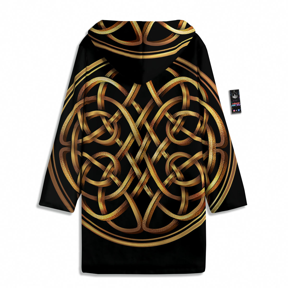 Celtic Knot Golden Print Men's Windbreaker Jacket-grizzshop