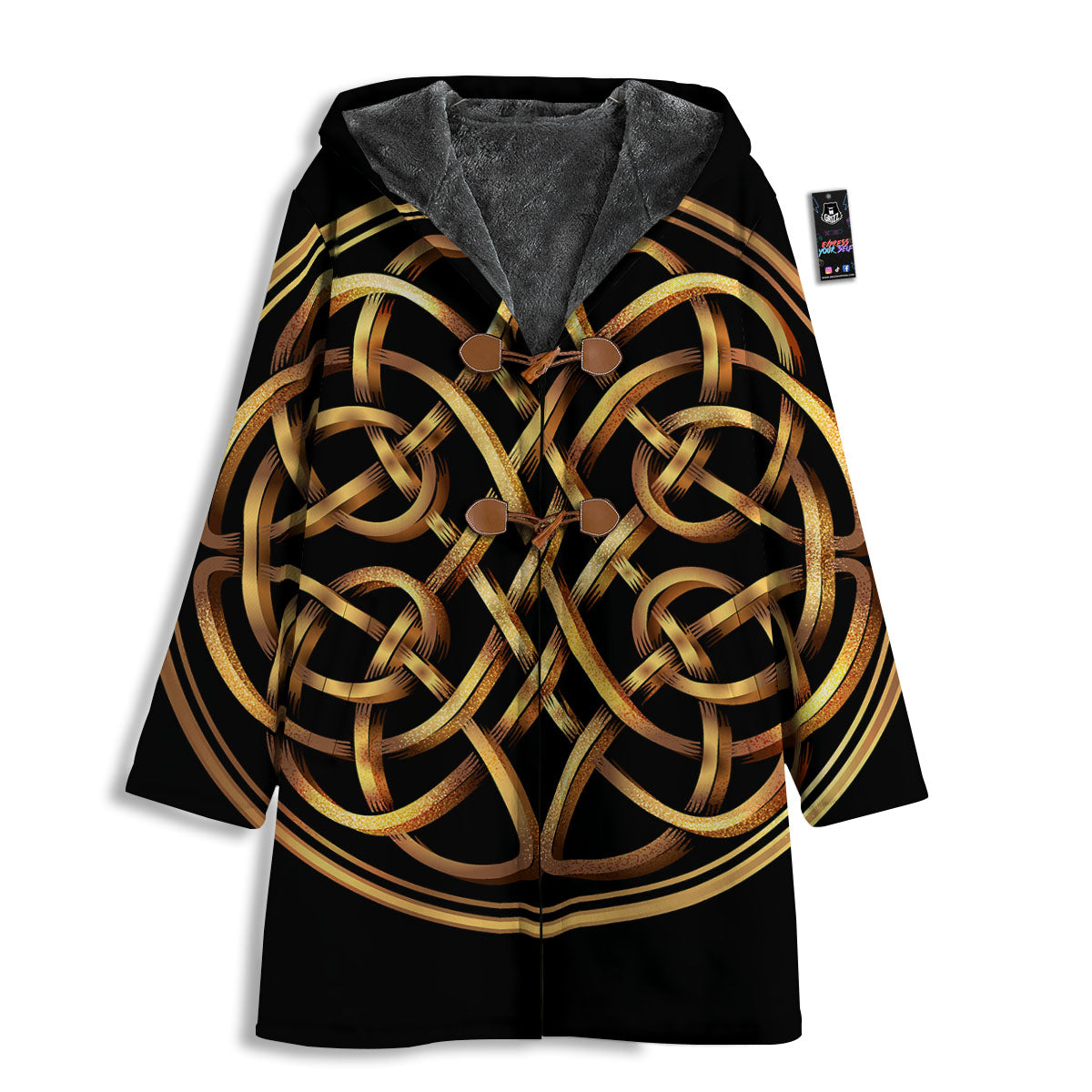 Celtic Knot Golden Print Men's Windbreaker Jacket-grizzshop