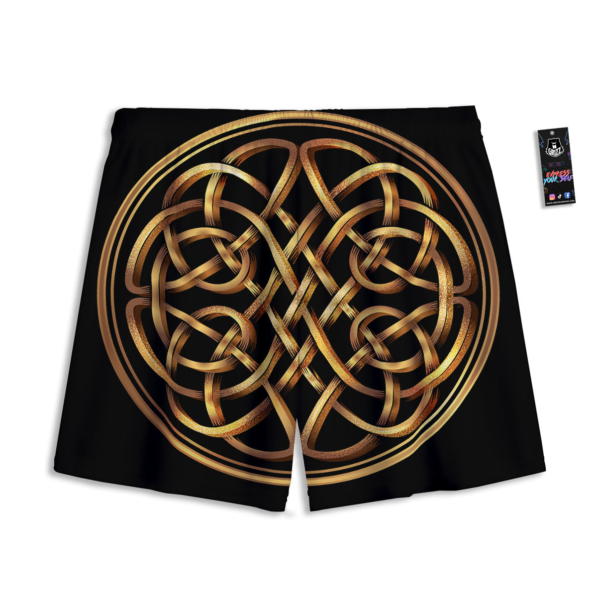 Celtic Knot Golden Print Mesh Shorts