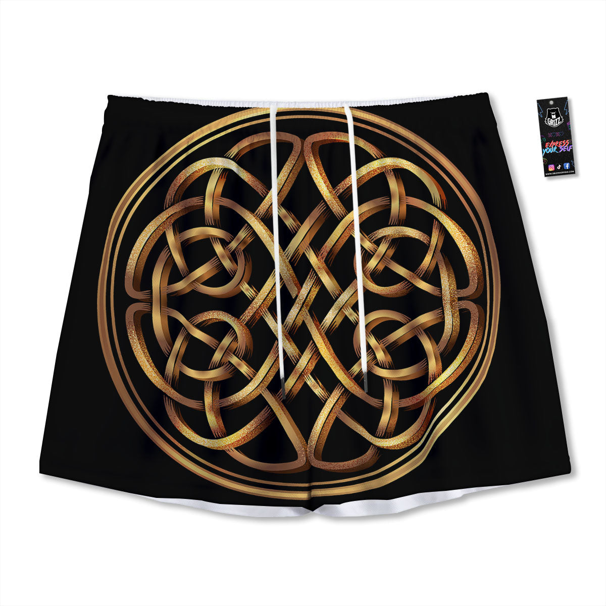 Celtic Knot Golden Print Mesh Shorts