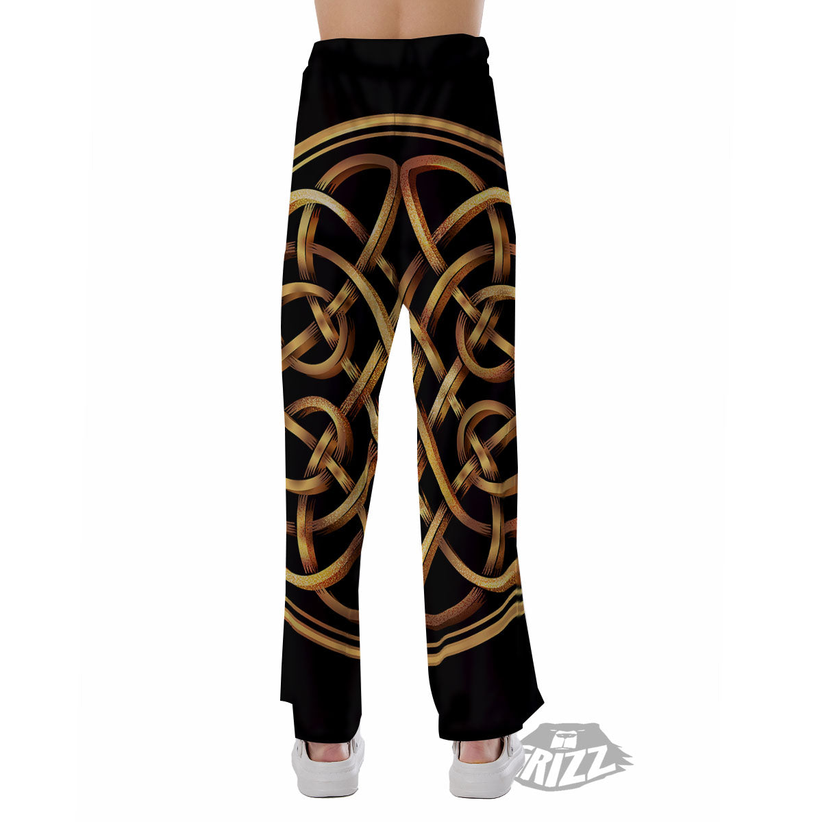 Celtic Knot Golden Print Pajama Pants-grizzshop