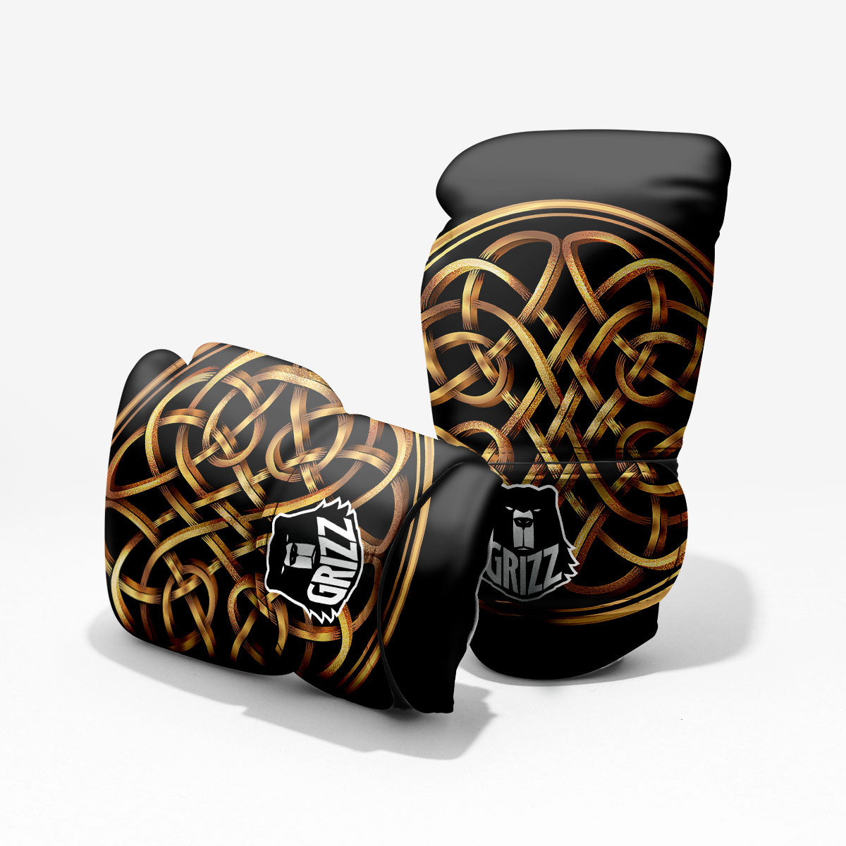 Celtic Knot Golden Print Pro Boxing Glove