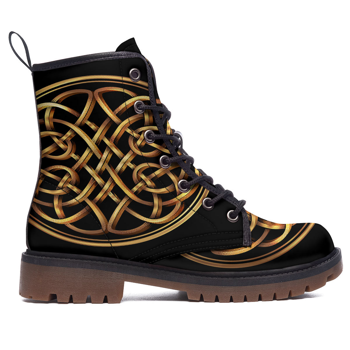 Celtic Knot Golden Print Work Boots-grizzshop