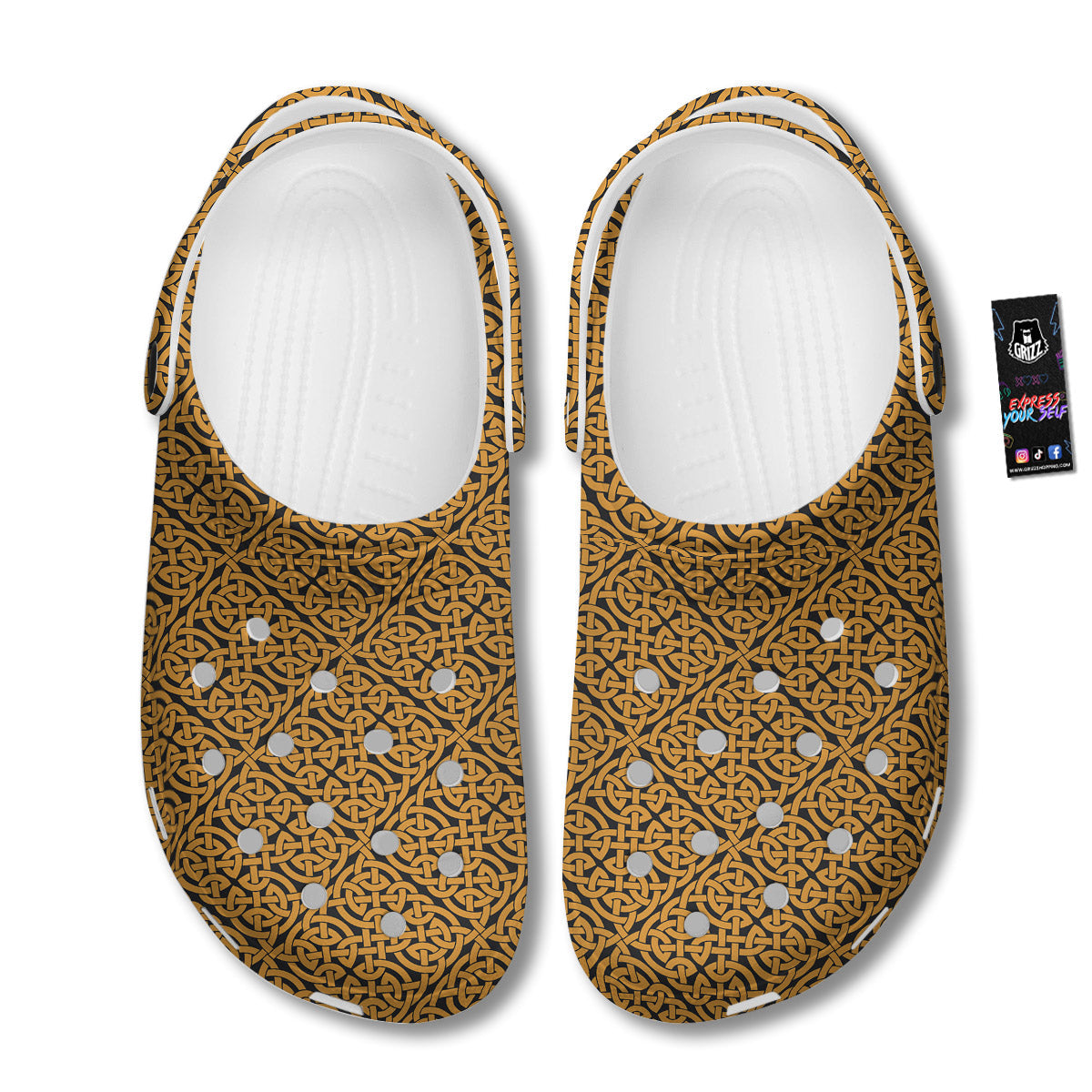 Celtic Knot Print Pattern Clog-grizzshop