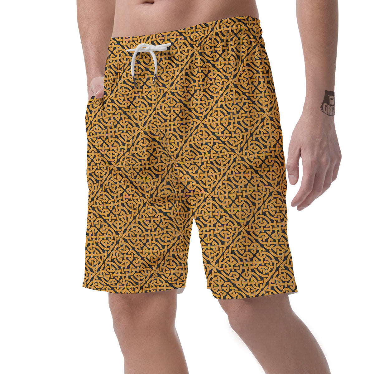 Celtic Knot Print Pattern Men's Shorts-grizzshop