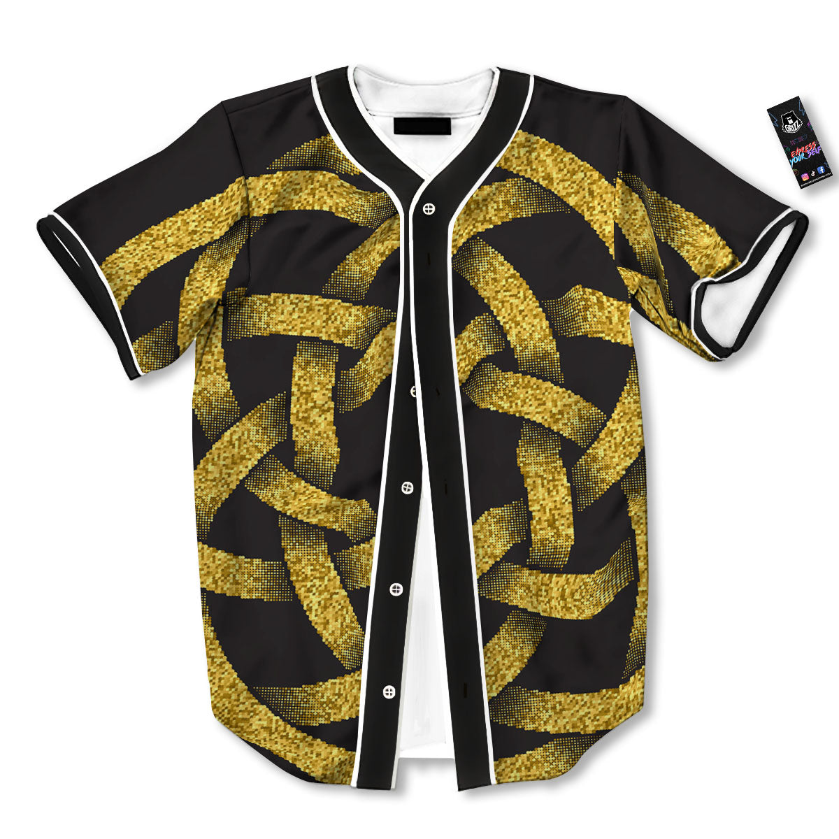 Celtic Knot Symbol Gold Circle Print Baseball Jersey-grizzshop