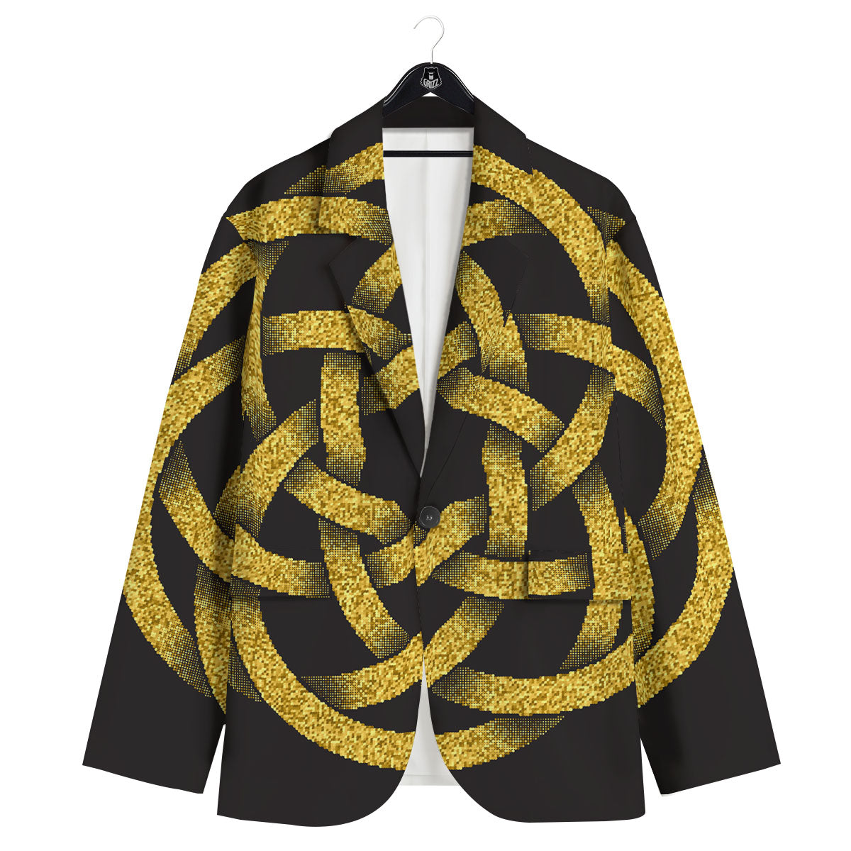 Celtic Knot Symbol Gold Circle Print Men's Sport Coat-grizzshop