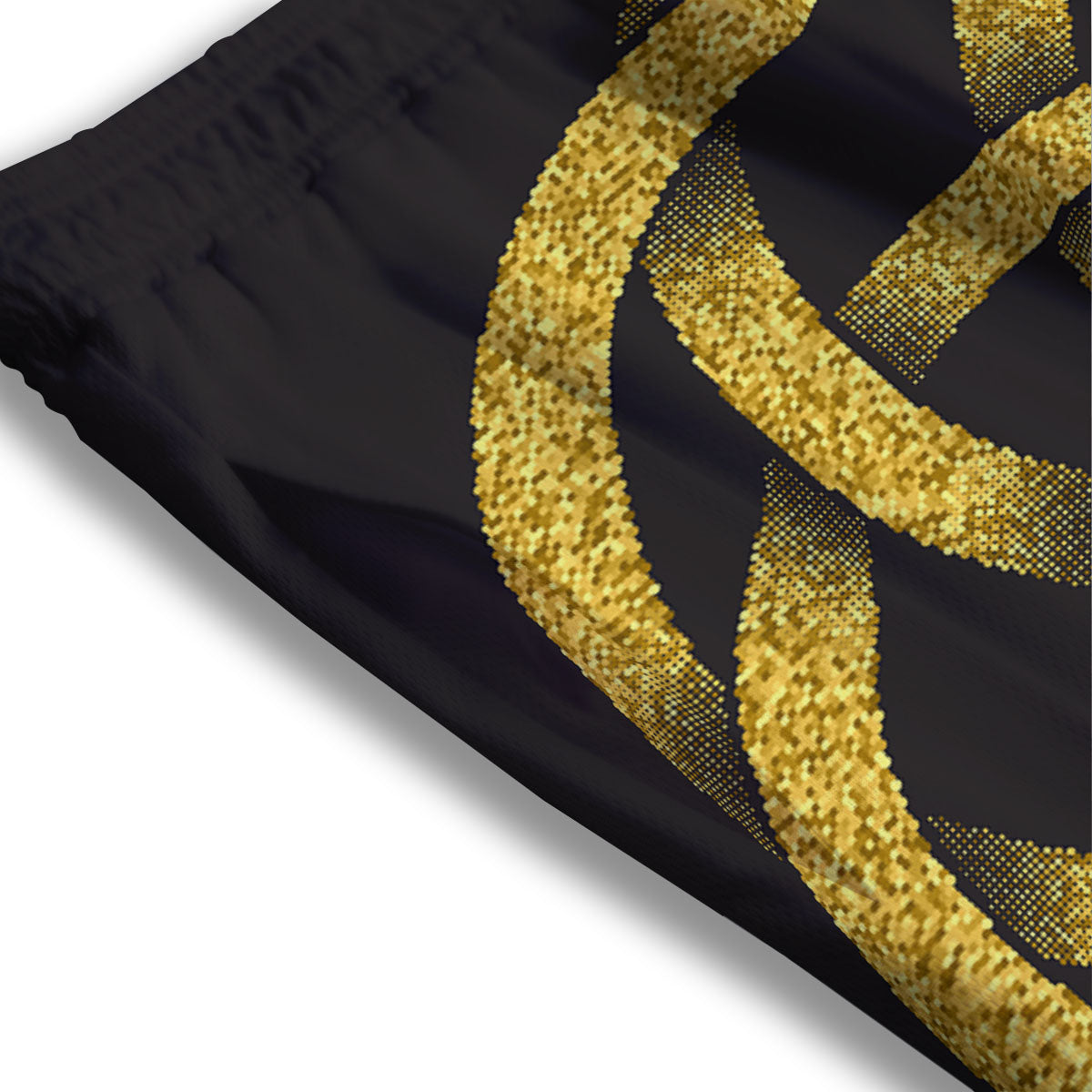 Celtic Knot Symbol Gold Circle Print Mesh Shorts