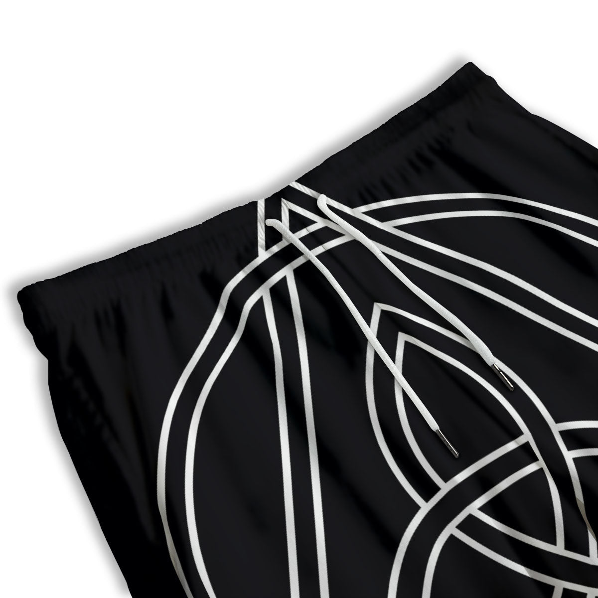 Celtic Knot White And Black Print Men's Athletic Shorts