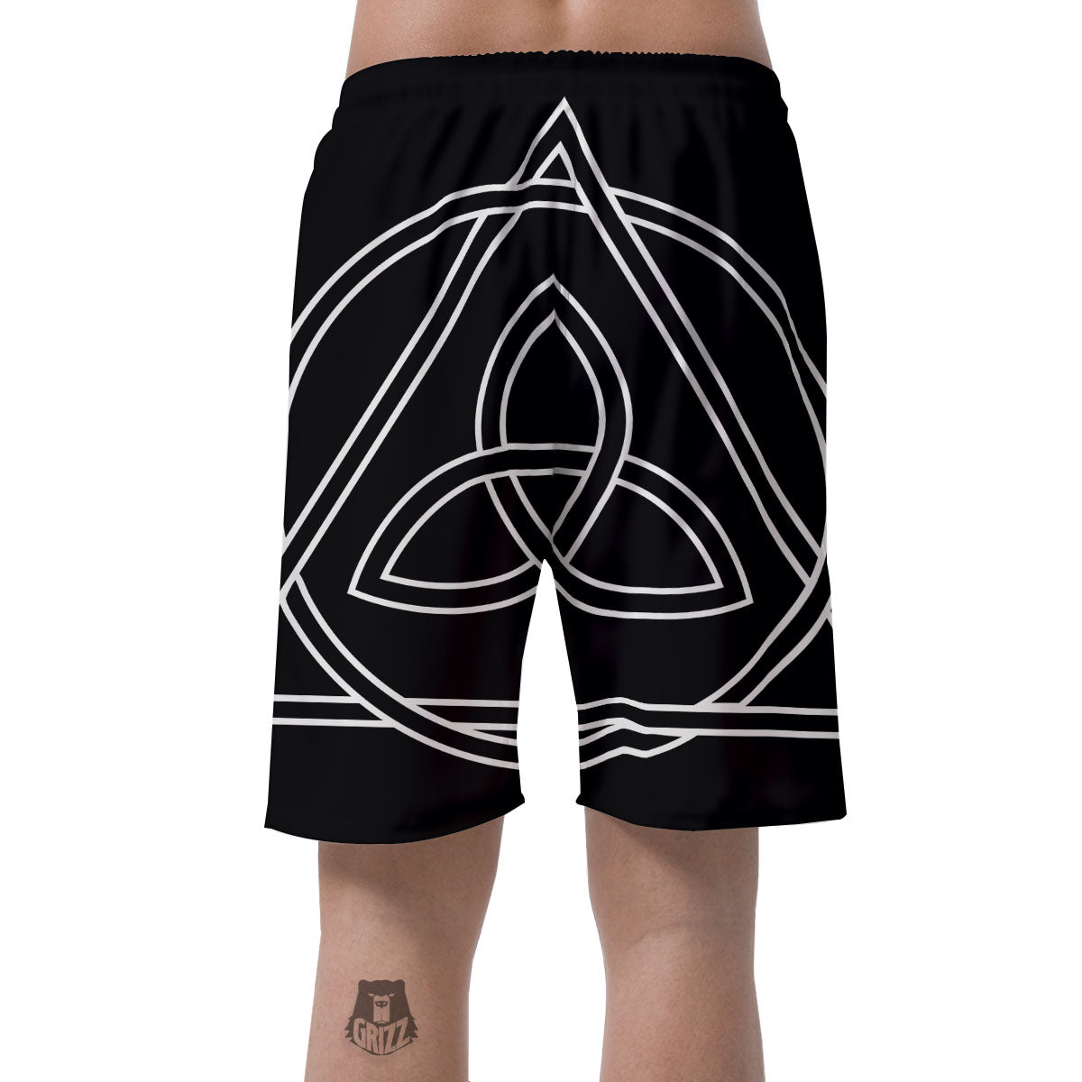 Celtic Knot White And Black Print Men's Shorts-grizzshop