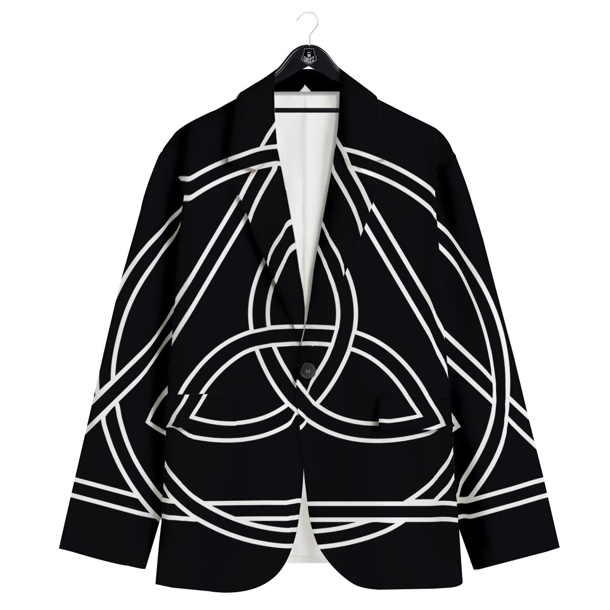 Celtic Knot White And Black Print Men's Sport Coat-grizzshop