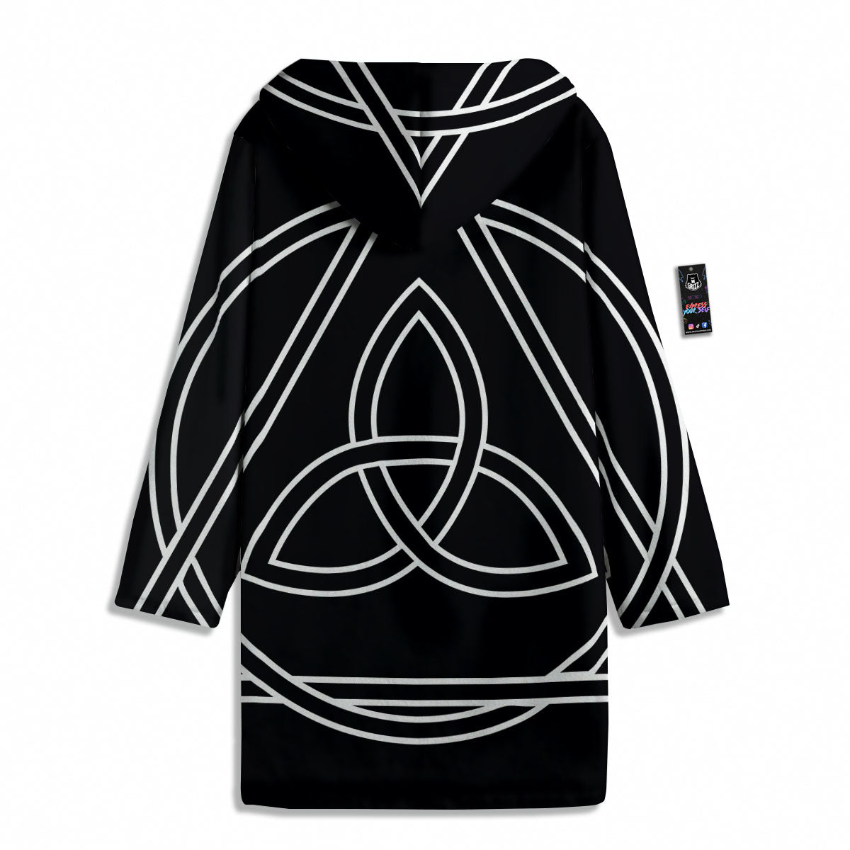 Celtic Knot White And Black Print Men's Windbreaker Jacket-grizzshop