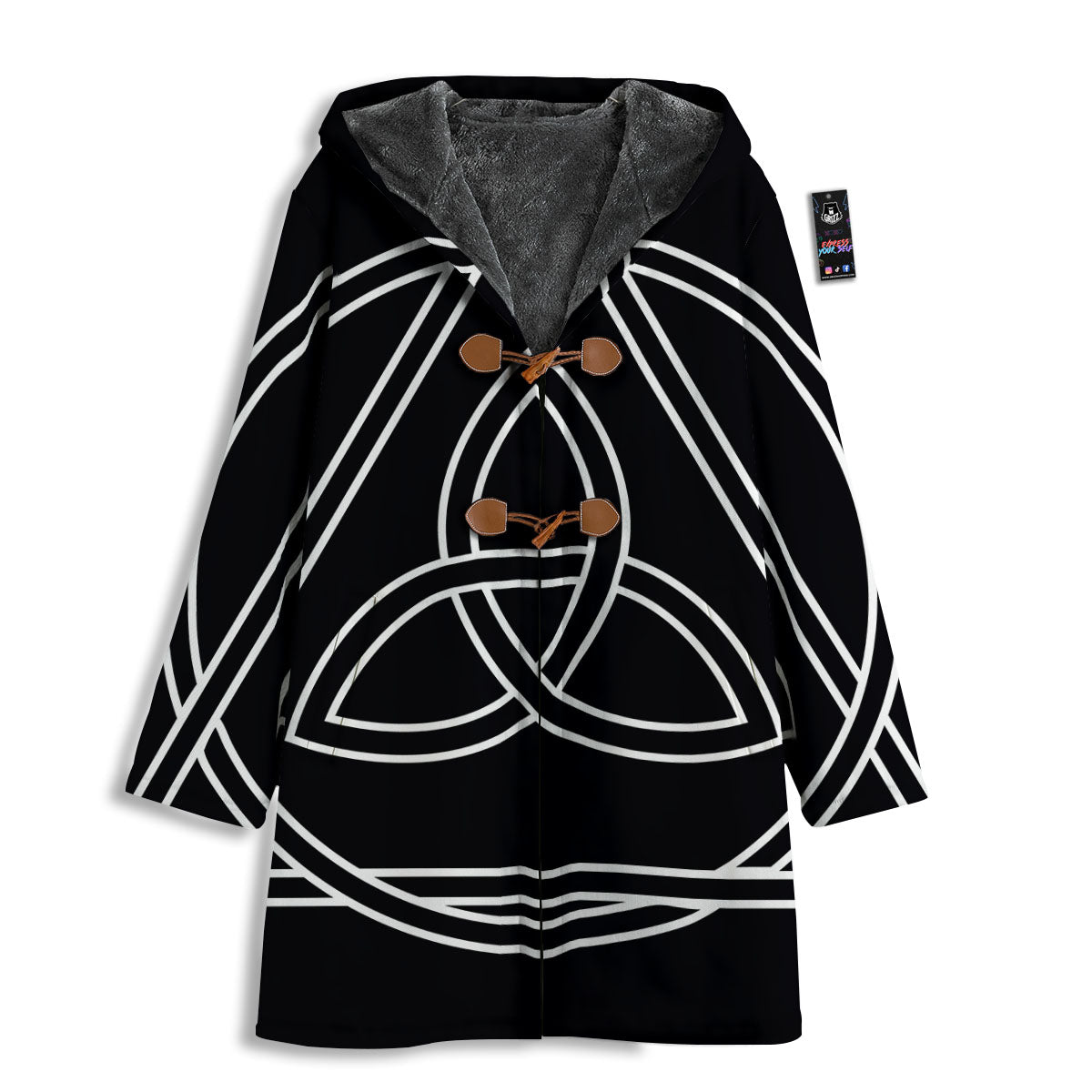 Celtic Knot White And Black Print Men's Windbreaker Jacket-grizzshop