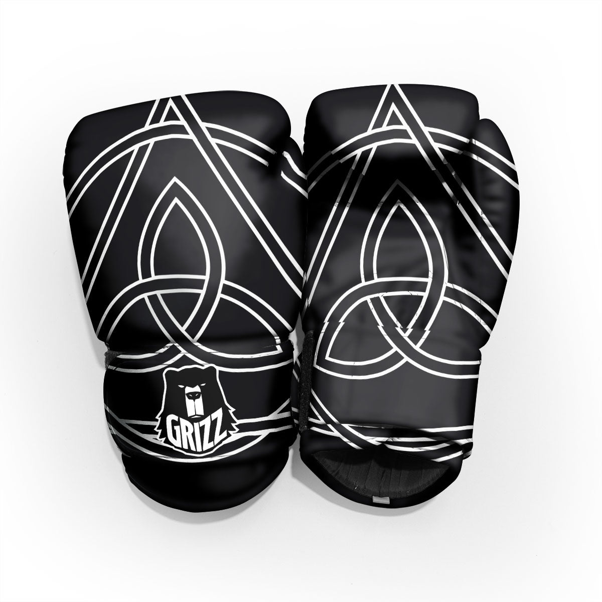 Celtic Knot White And Black Print Pro Boxing Glove