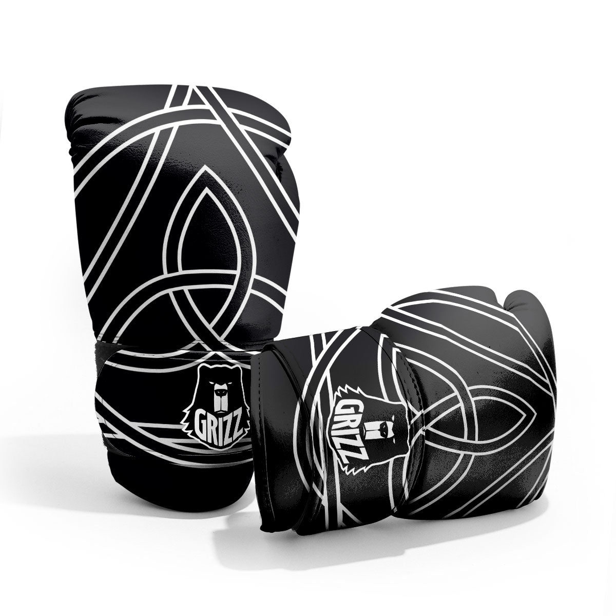 Celtic Knot White And Black Print Pro Boxing Glove