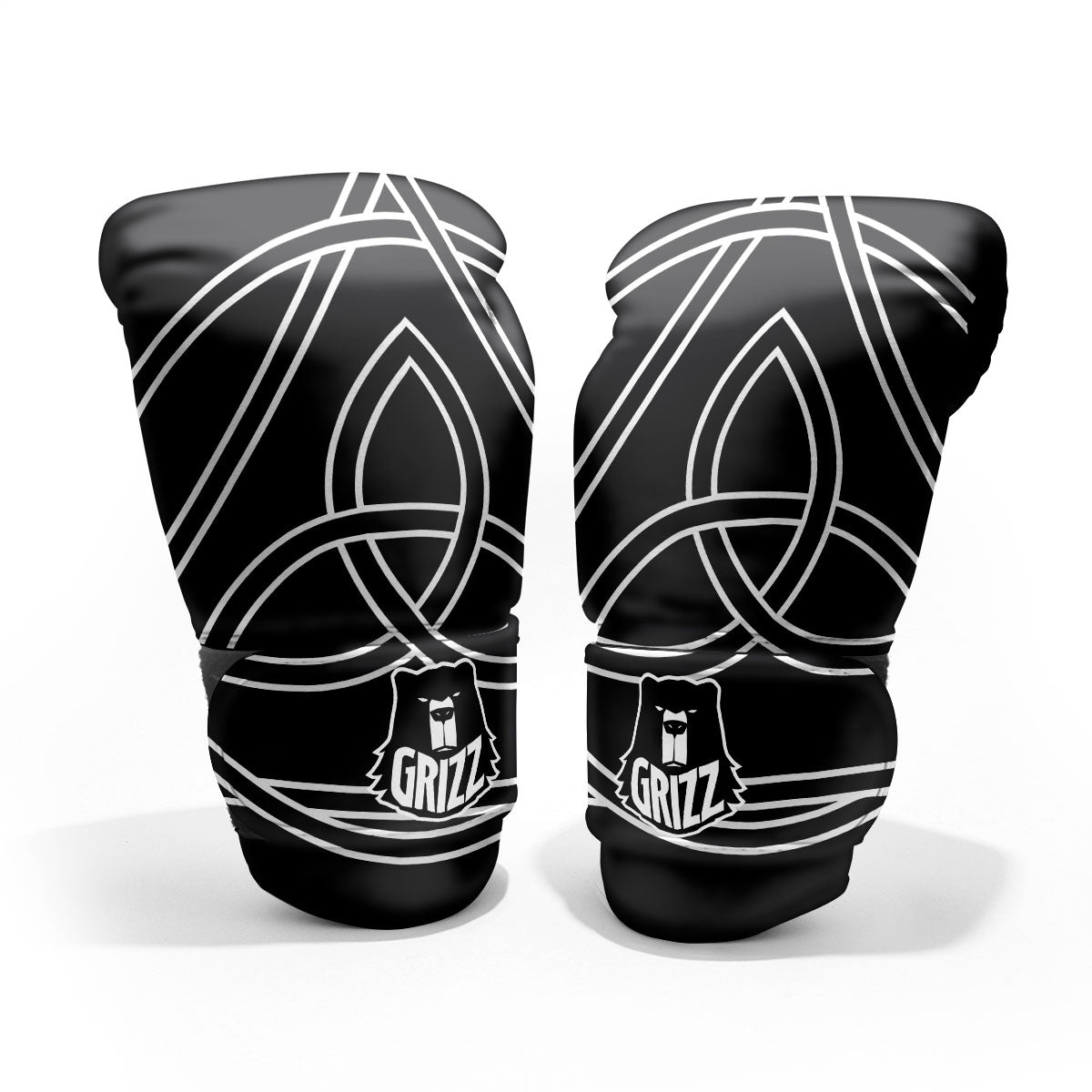 Celtic Knot White And Black Print Pro Boxing Glove