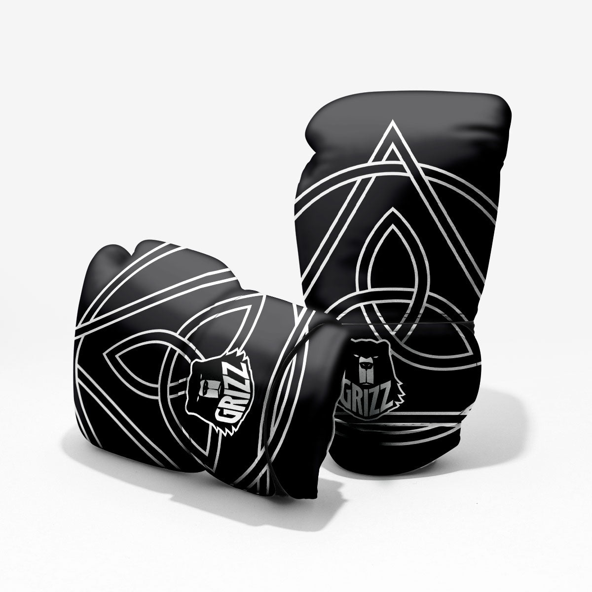 Celtic Knot White And Black Print Pro Boxing Glove