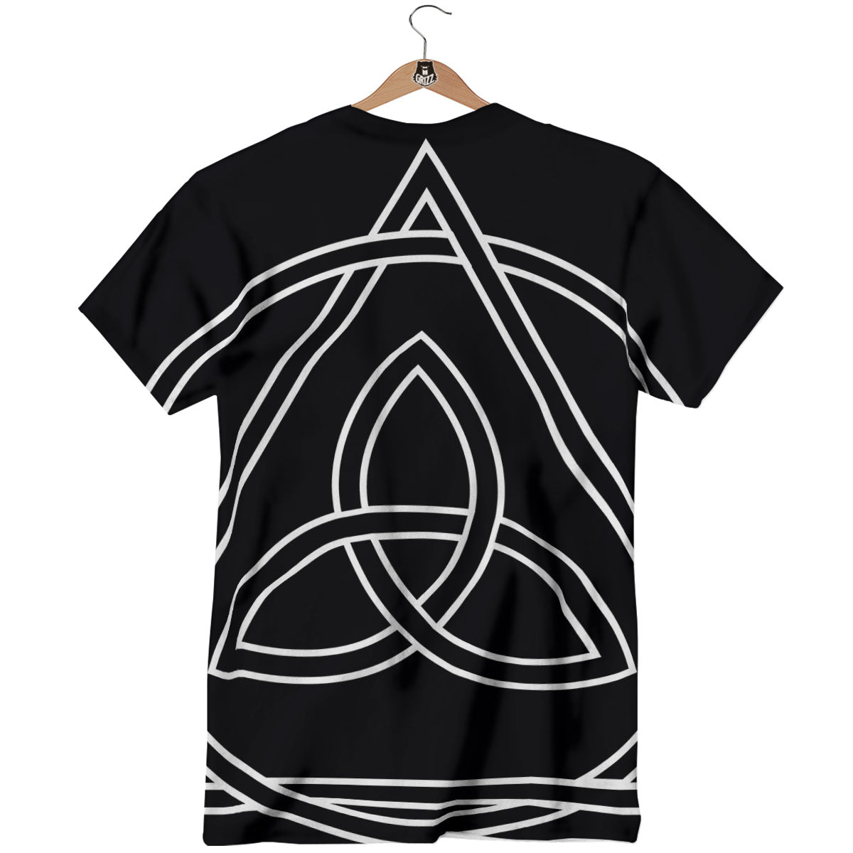 Celtic Knot White And Black Print T-Shirt-grizzshop