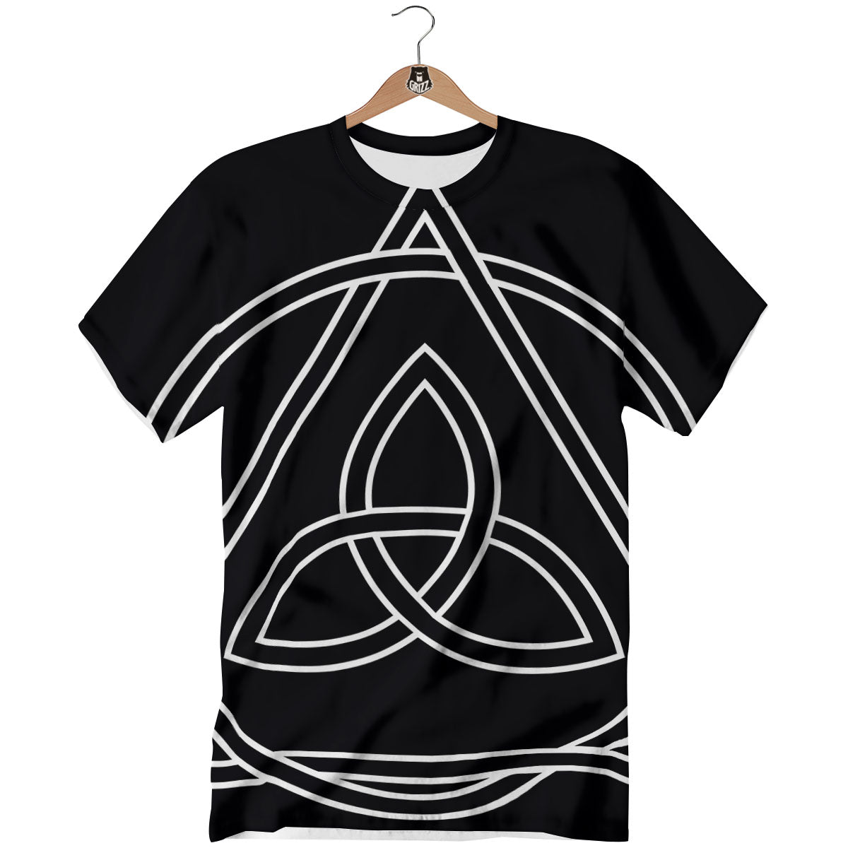 Celtic Knot White And Black Print T-Shirt-grizzshop