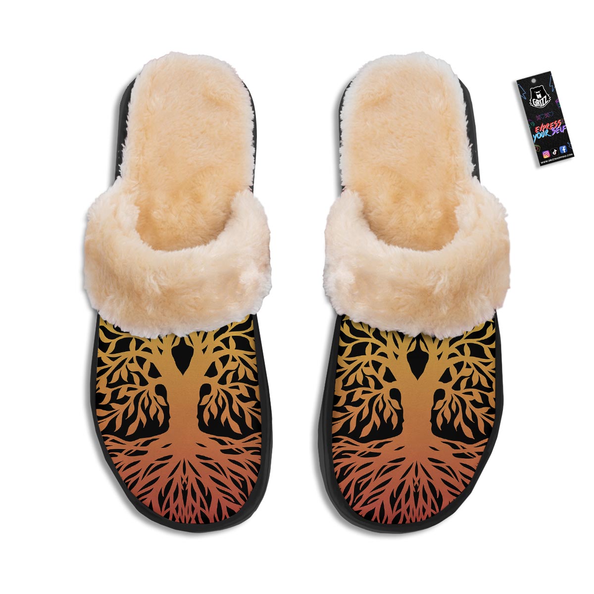 Celtic Symbol Tree Of Life Print Slippers-grizzshop