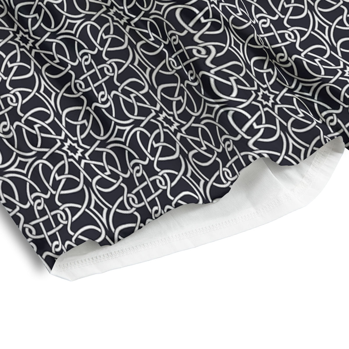 Celtic White And Black Print Pattern Men's Athletic Shorts