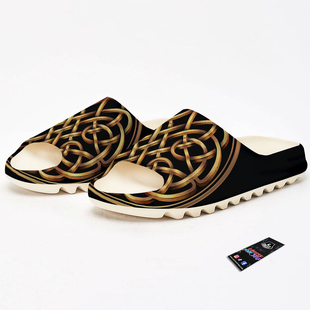 Celtic Knot Golden Print Sandals-grizzshop