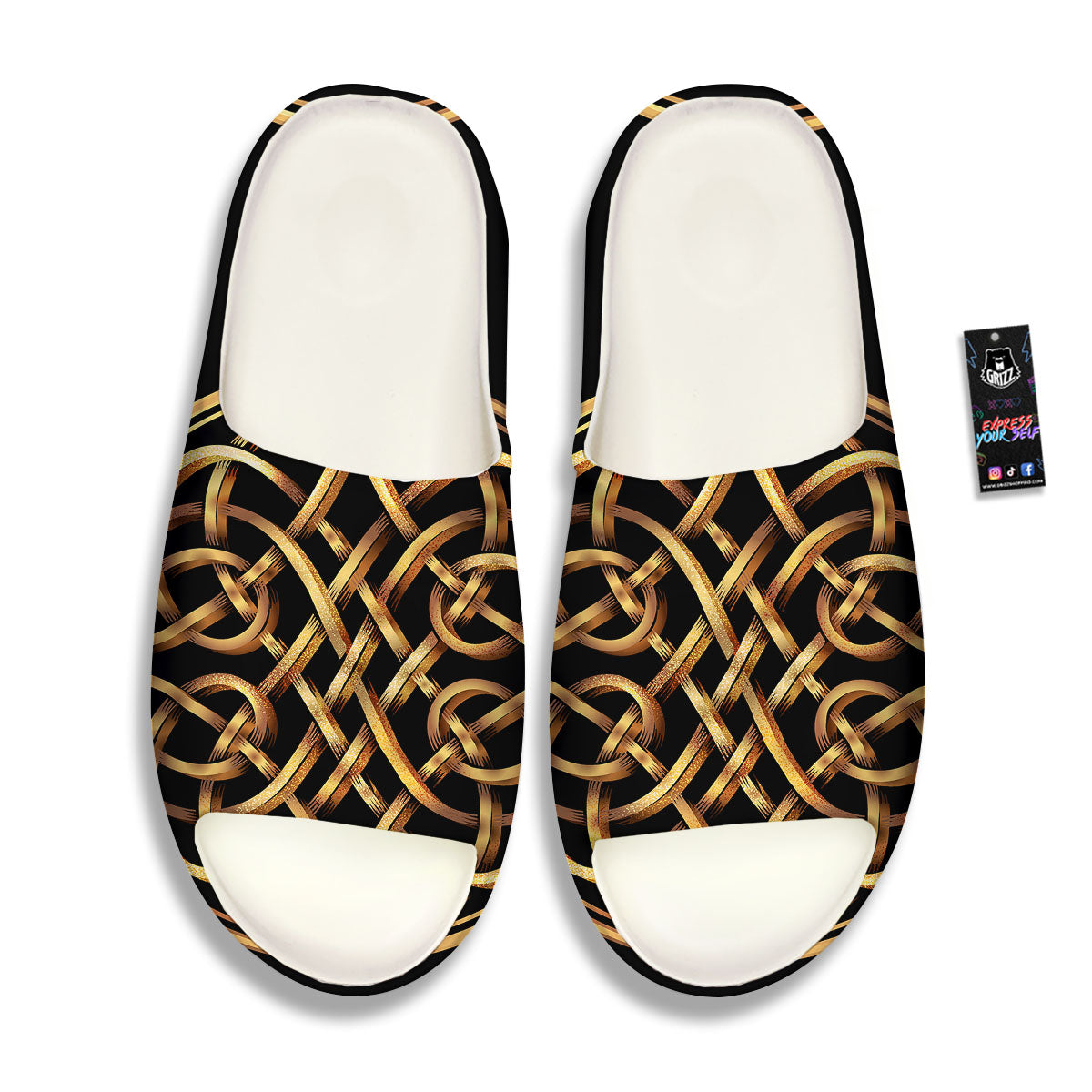 Celtic Knot Golden Print Sandals-grizzshop