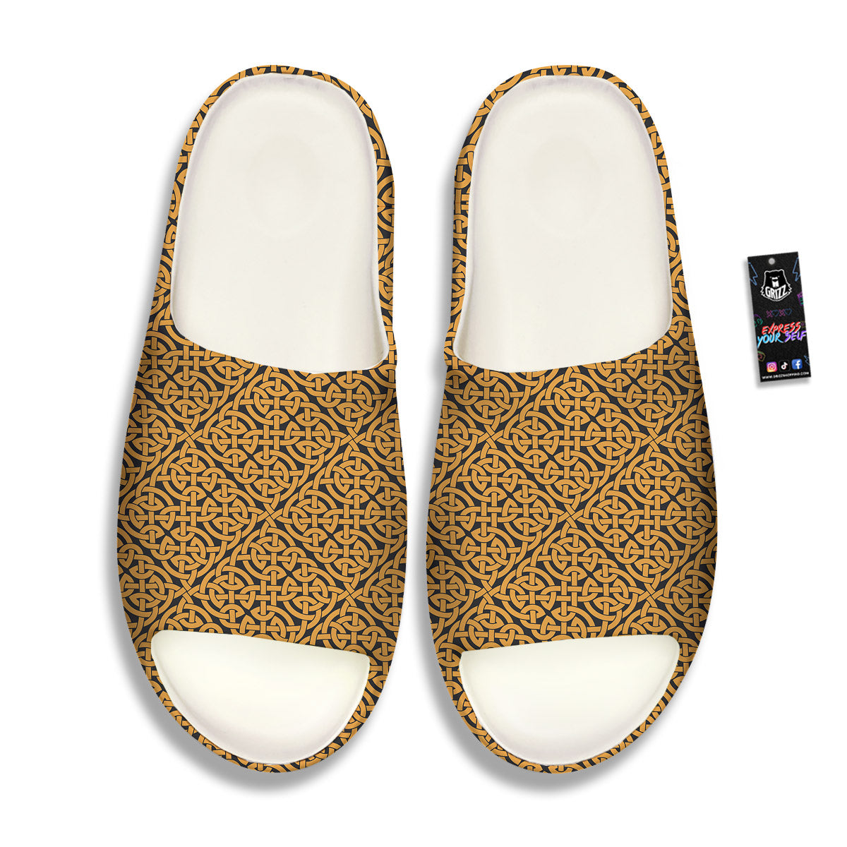 Celtic Knot Print Pattern Sandals-grizzshop