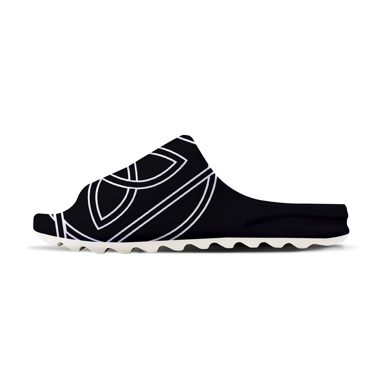 Celtic Knot White And Black Print Sandals-grizzshop