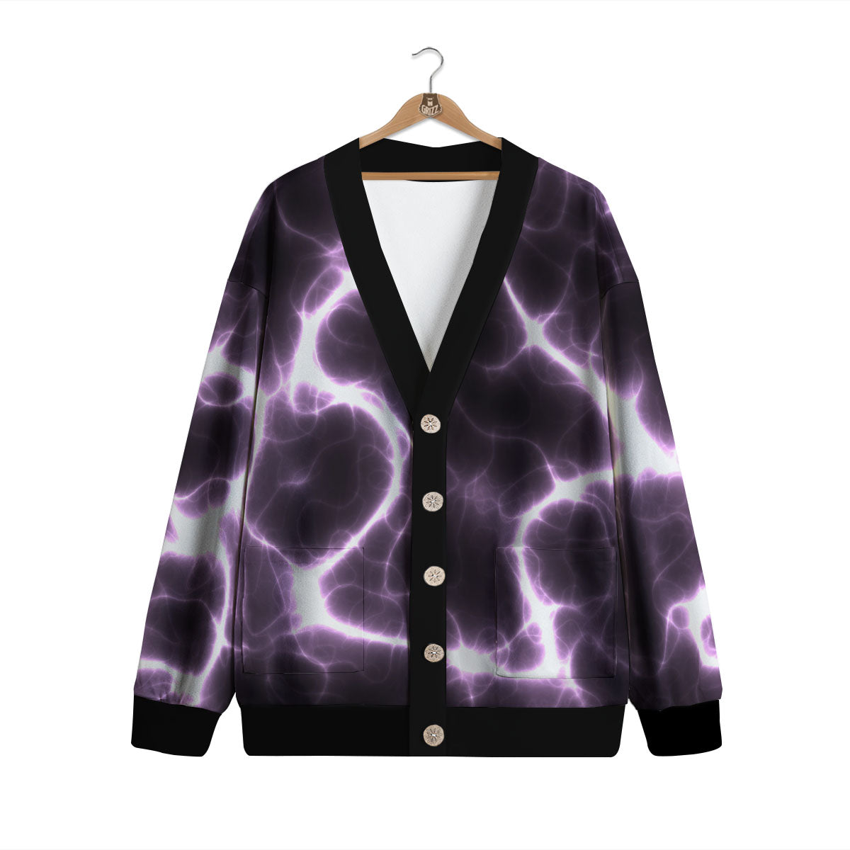 Chain Lightning Print Cardigan-grizzshop
