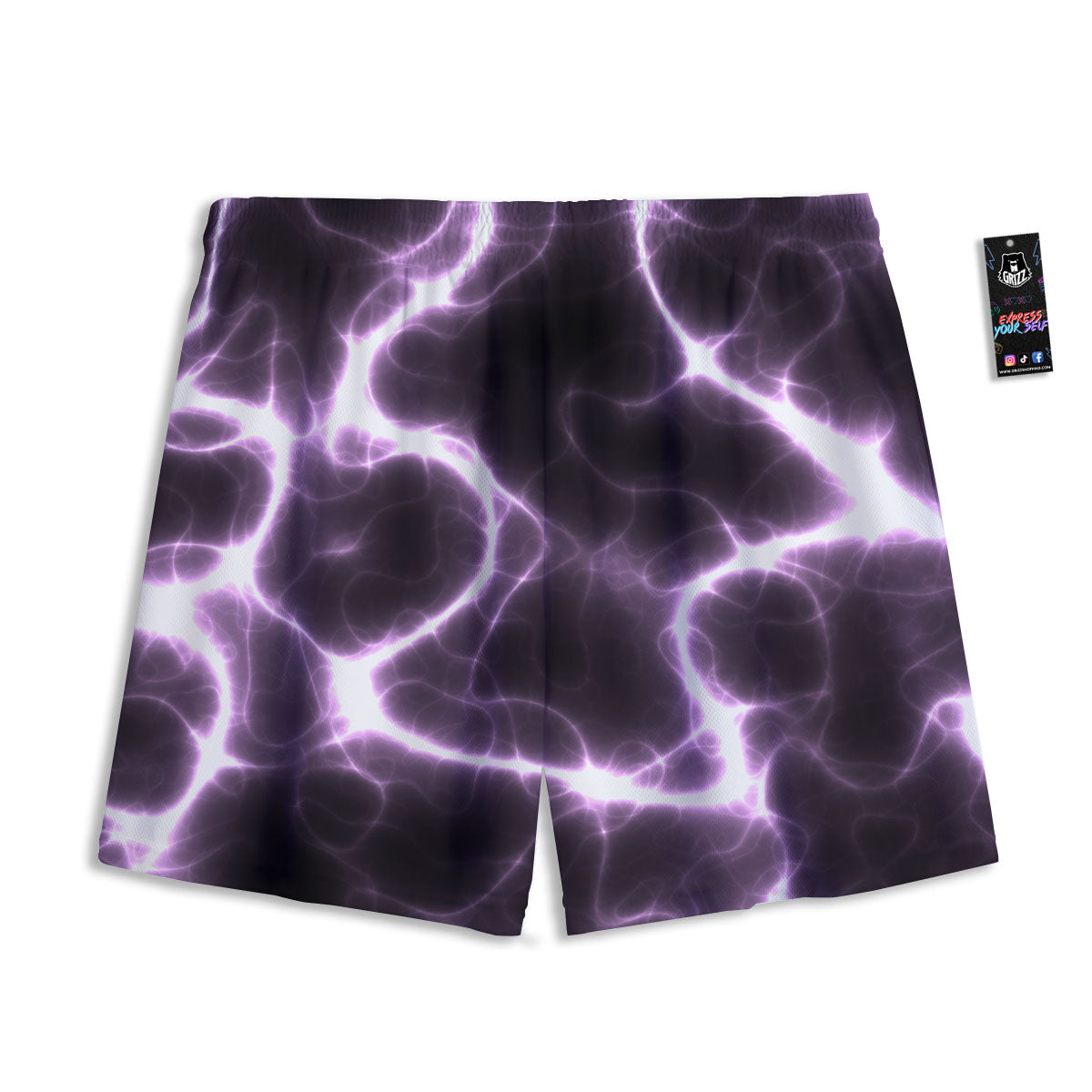 Chain Lightning Print Mesh Shorts-grizzshop