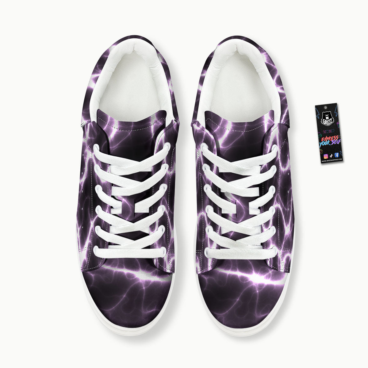 Chain Lightning Print Platform Shoes-grizzshop