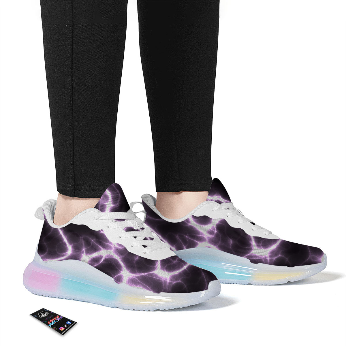 Chain Lightning Print Running Sneakers-grizzshop