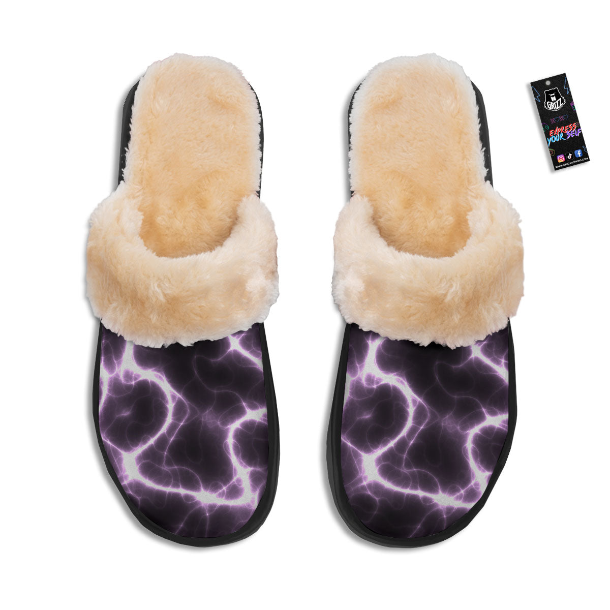 Chain Lightning Print Slippers-grizzshop