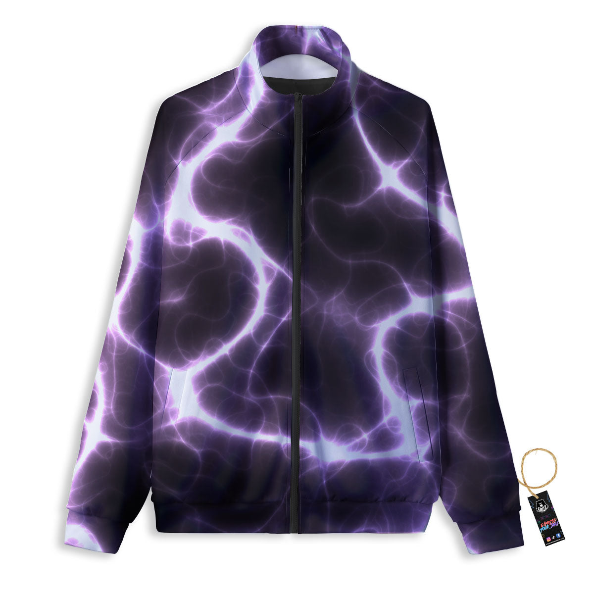 Chain Lightning Print Track Jacket-grizzshop